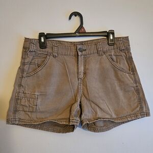 Vintage Olive Green Good Vibes By Life Is Good 100% Cotton Women's Shorts